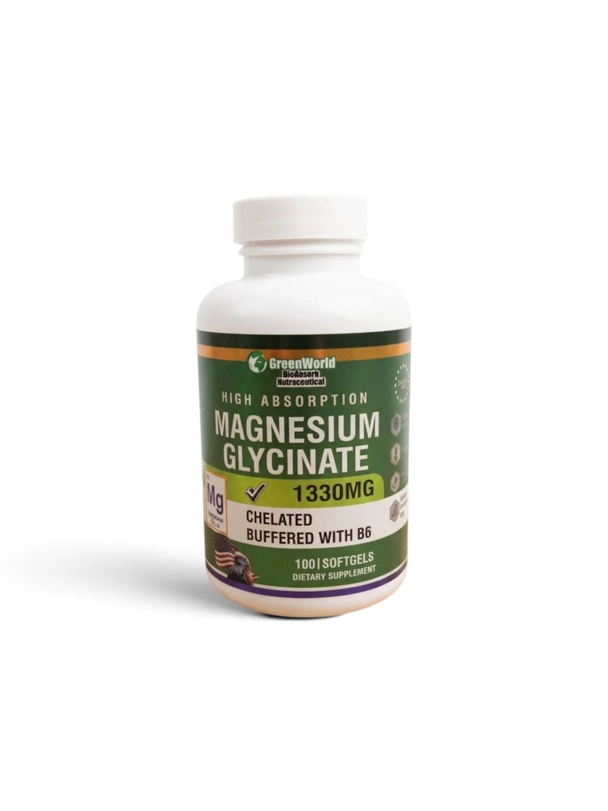 Magnesio Glicinato GreenWorld 1330 mg – 100 Softgels 100 SOFTGELS — producto natural | Tienda Natu Colombia